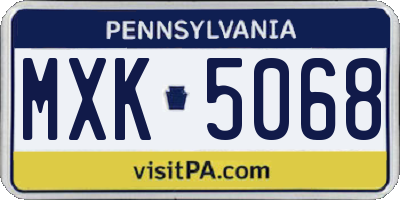 PA license plate MXK5068