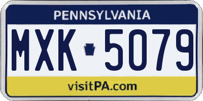 PA license plate MXK5079