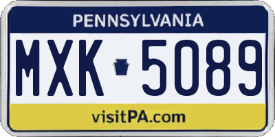PA license plate MXK5089
