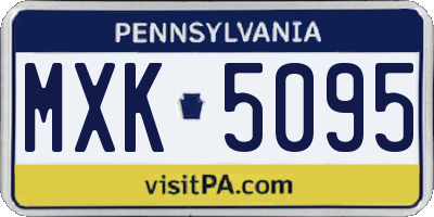 PA license plate MXK5095