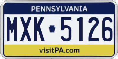 PA license plate MXK5126