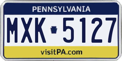 PA license plate MXK5127