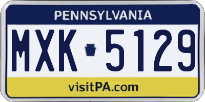 PA license plate MXK5129