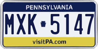 PA license plate MXK5147