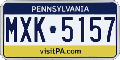 PA license plate MXK5157