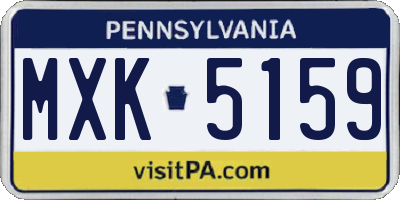 PA license plate MXK5159