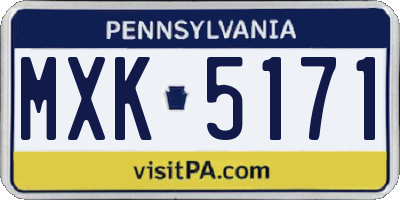 PA license plate MXK5171