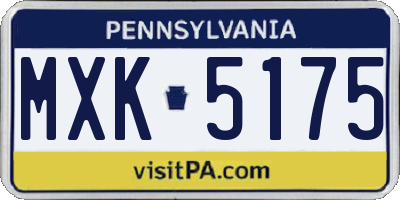 PA license plate MXK5175