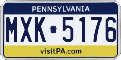 PA license plate MXK5176
