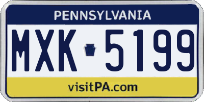 PA license plate MXK5199
