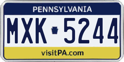 PA license plate MXK5244