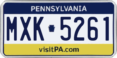 PA license plate MXK5261