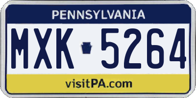 PA license plate MXK5264