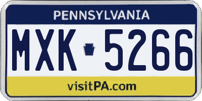 PA license plate MXK5266