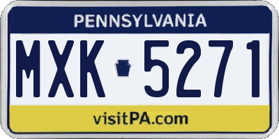 PA license plate MXK5271