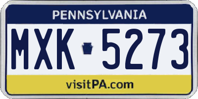 PA license plate MXK5273