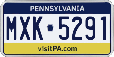 PA license plate MXK5291