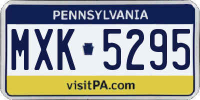 PA license plate MXK5295