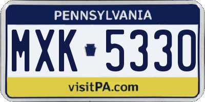 PA license plate MXK5330