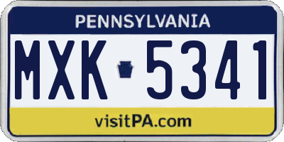PA license plate MXK5341