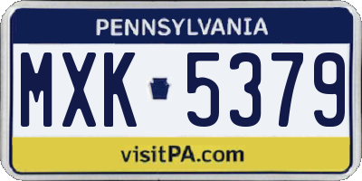PA license plate MXK5379