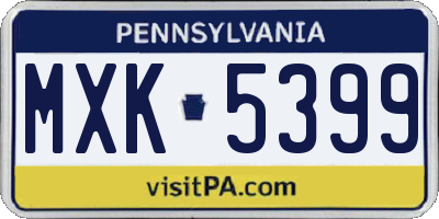 PA license plate MXK5399