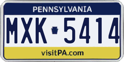 PA license plate MXK5414