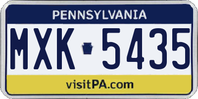 PA license plate MXK5435