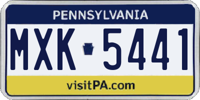 PA license plate MXK5441