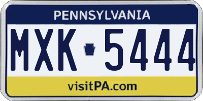 PA license plate MXK5444
