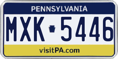 PA license plate MXK5446