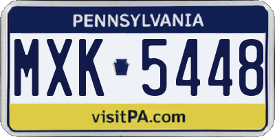 PA license plate MXK5448