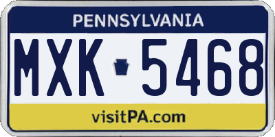 PA license plate MXK5468