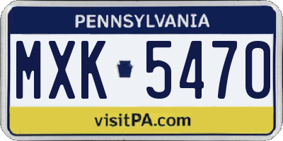 PA license plate MXK5470