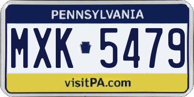 PA license plate MXK5479