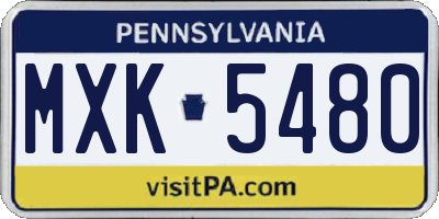 PA license plate MXK5480