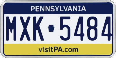 PA license plate MXK5484