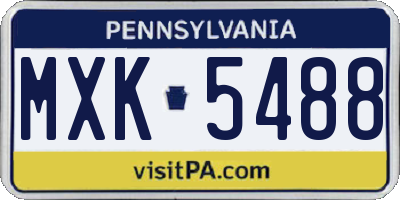 PA license plate MXK5488