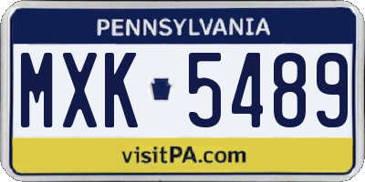PA license plate MXK5489