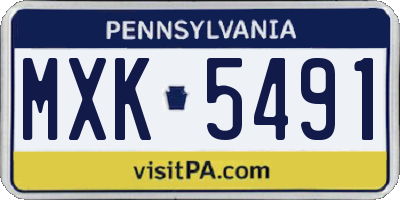 PA license plate MXK5491