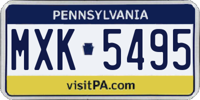 PA license plate MXK5495