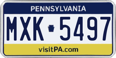PA license plate MXK5497