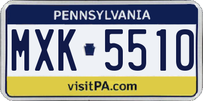 PA license plate MXK5510