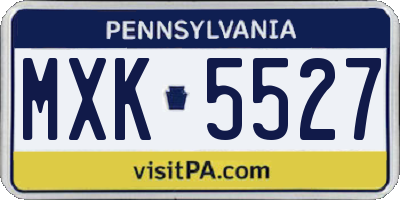 PA license plate MXK5527