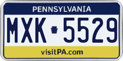 PA license plate MXK5529