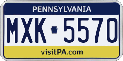 PA license plate MXK5570