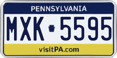PA license plate MXK5595