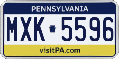PA license plate MXK5596