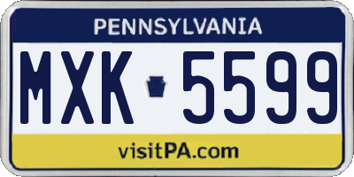 PA license plate MXK5599