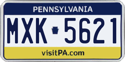 PA license plate MXK5621
